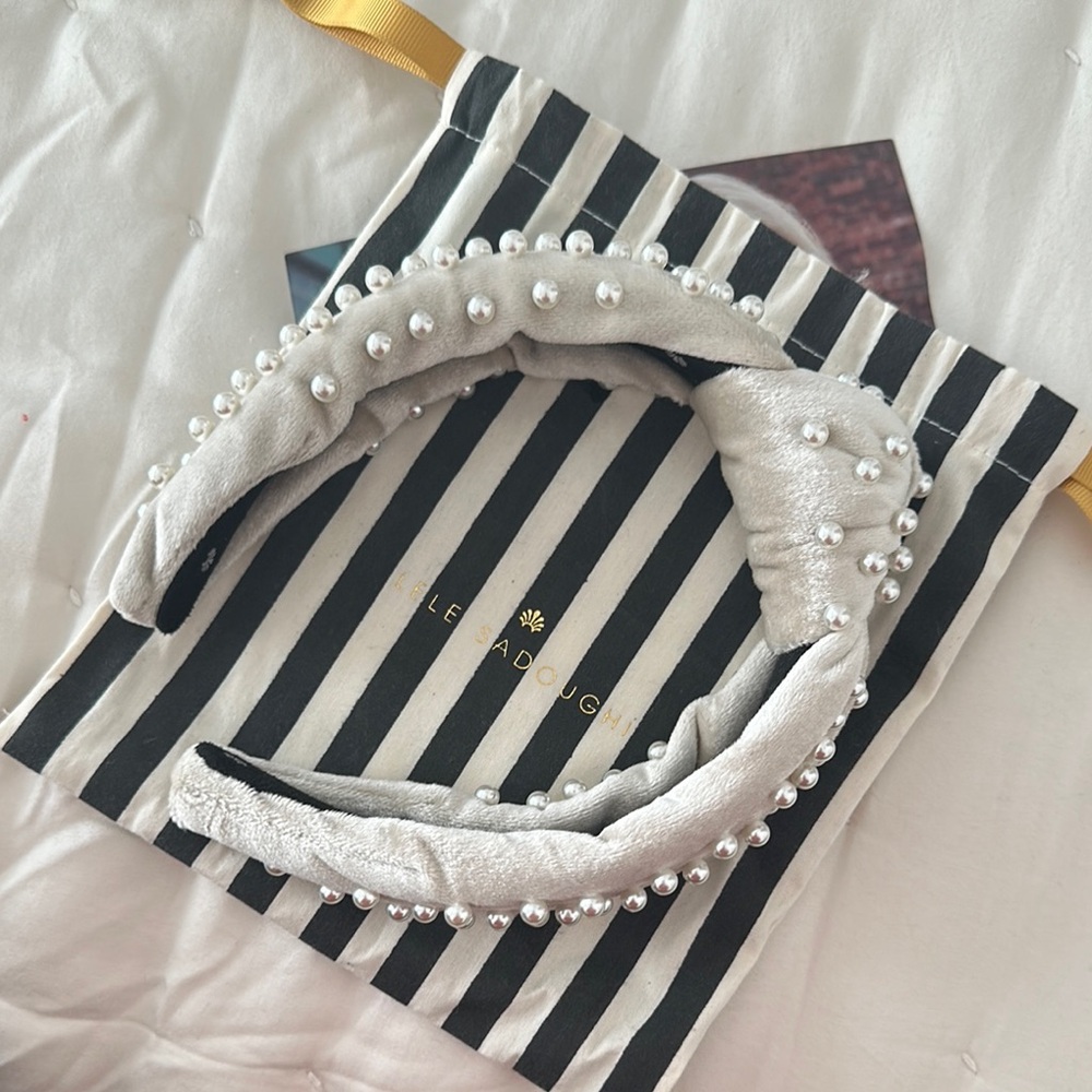 Lele Sadoughi Pearl Embellished Headband - White